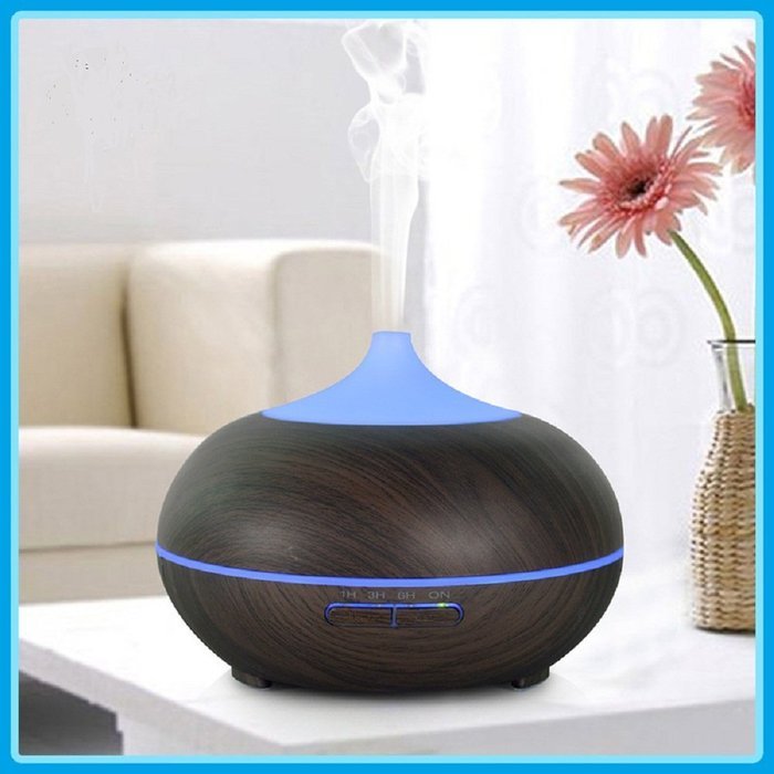 CLZZ 300ml Essential Oil Diffuser Ultrasonic Mist Humidifier for Home/Office- Wood Grain N6