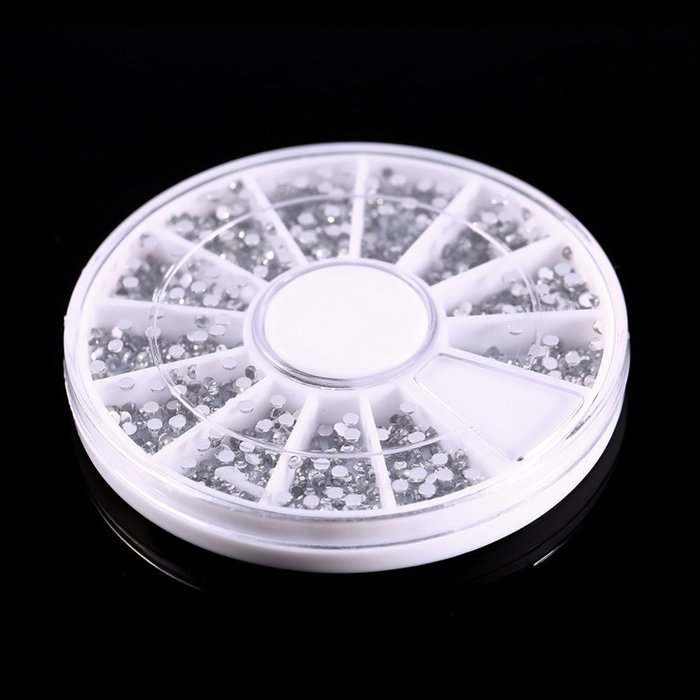 Obula(TM) 1800pcs Silver 1.5mm Nail Art Rhinestones Decoration Diamante Glitter Wheel Beauty Manicure Stickers...
