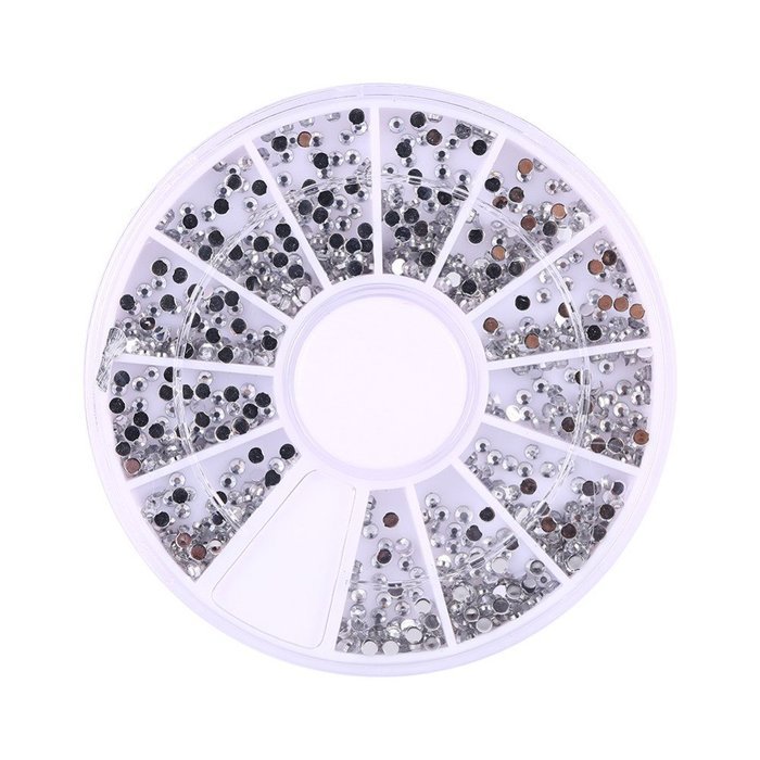 Obula(TM) 1800pcs Silver 1.5mm Nail Art Rhinestones Decoration Diamante Glitter Wheel Beauty Manicure Stickers... N2