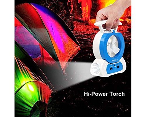 iMounTEK Mini Portable Cooling Rechargeable Electric Powered Small Quiet Desktop Table Fan W/ 22 LED Desk Lamp...
