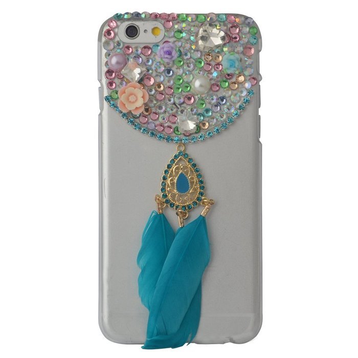 HTC Desire 626 Case,Yaheeda 3D Pearls Sparkle Plume Feather Chain Fashion Bling PC Hard Case for HTC Desire 626 N71