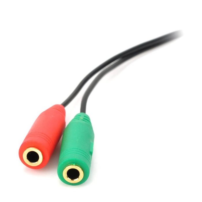 Conwork 2-Pack Stereo 3.5mm Female to 2 Male Gold Plated Headphone Mic Audio Y Splitter Extension Cable N2