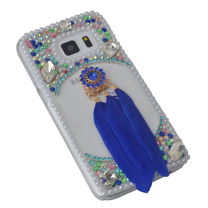 HTC Desire 626 Case,Yaheeda 3D Pearls Sparkle Plume Feather Chain Fashion Bling PC Hard Case for HTC Desire 626 N75