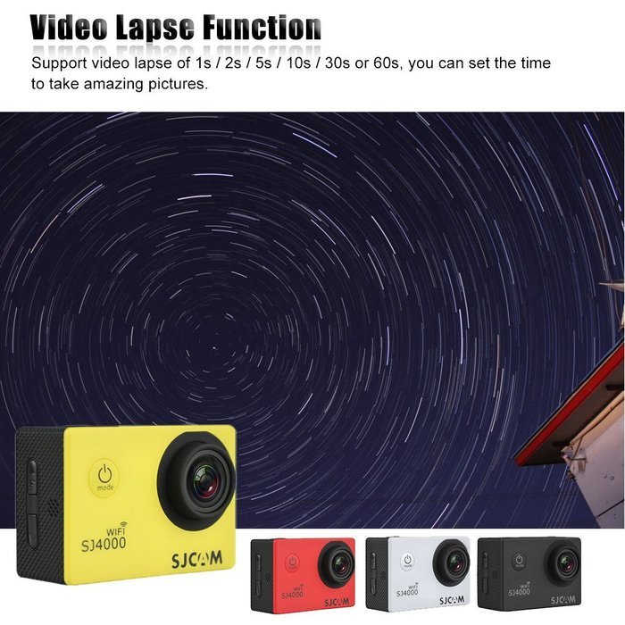 SJCAM SJ4000 WiFi 2.0" LCD Screen 1080P 30fps Full HD 12MP Waterproof 30M NTK96655 Action Sports Camera DV 170... N10