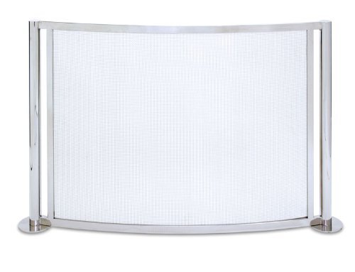 Pilgrim Home and Hearth 18348 Panorama Bowed Fireplace Screen, Polished Nickel