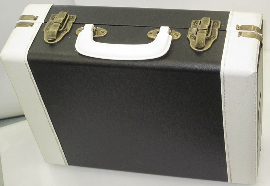 Holiday Gifts Black & White Portable Turntable Suitcase USB Record Player Ambassador Vitkatronics