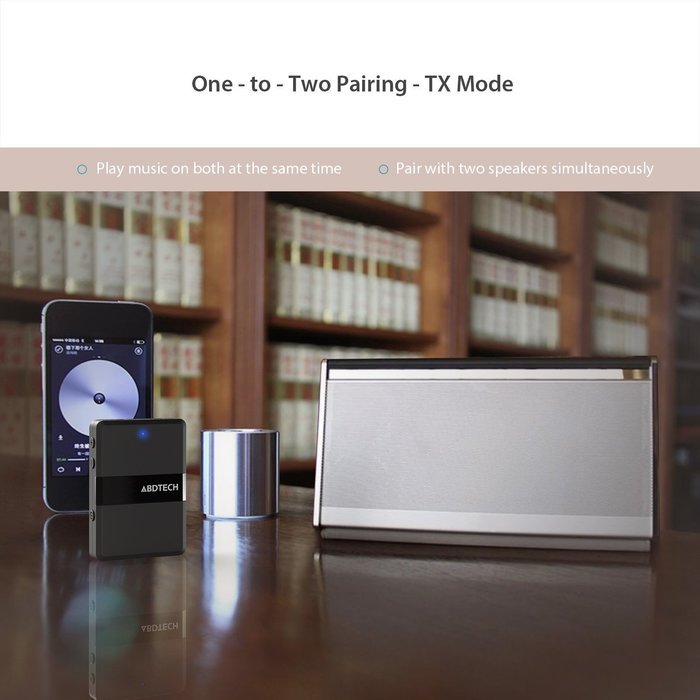 Bluetooth 4.1 Stereo Transmitter and Receiver,Abdtech Wireless 2-In-1 Adapter With 3.5mm Stereo Output and apt-X...