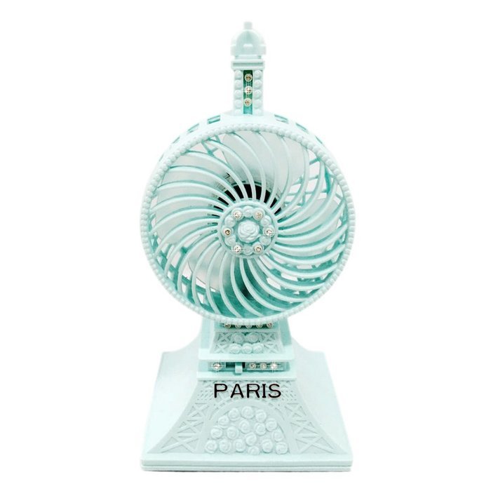ZXK CO Portable USB Desktop Fan Eiffel Tower Rechargeable Table Fan Built-in Li-ion Battery Cooling Fan ideal... N20