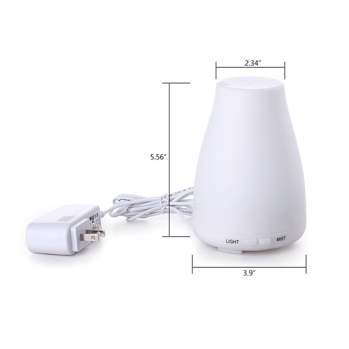 Essential Oil Diffuser, Top Home Dec Aromatherapy Diffuser Portable Ultrasonic Aroma Humidifier with 7 Color Changing... N8