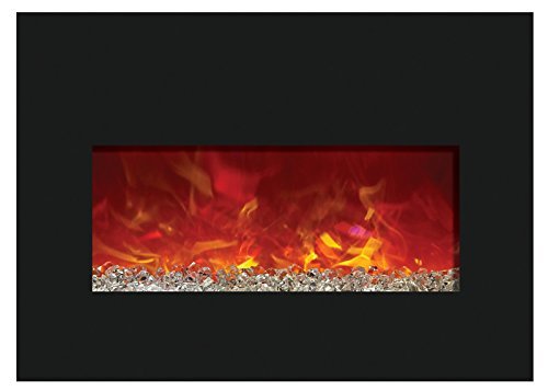 Amantii Large Electric Fireplace Insert with Black Glass Surround - INSERT-33-4230 N3