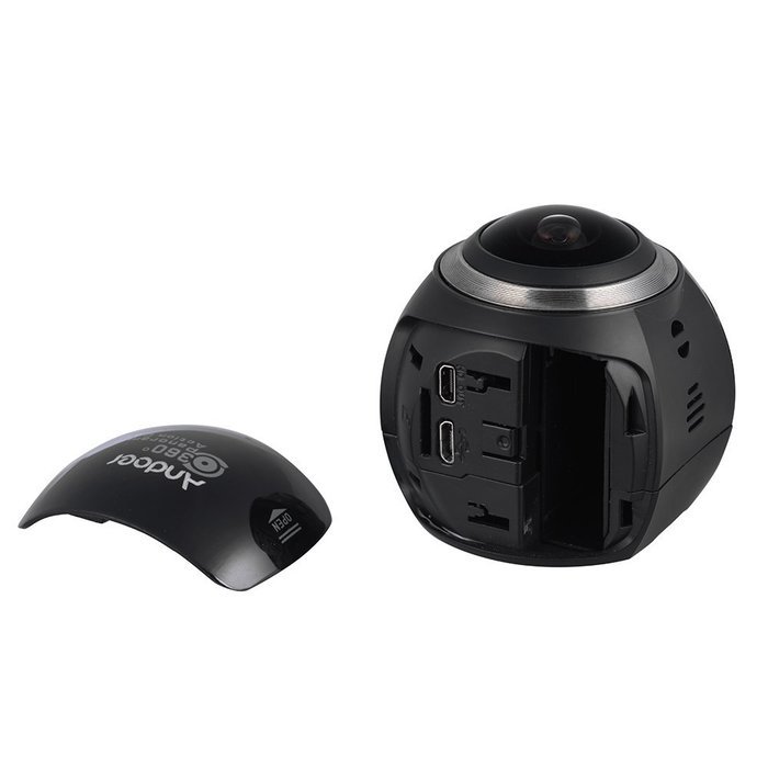 Andoer 360 Degree Wifi 2448P 30FPS 16M Fisheye Film Source Panorama Camera for Virtual Glasses VR Action Sports... N3