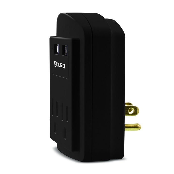 Aduro&reg; SURGE Travel Size Power Portable Mini 300 Joules Protector Multi Port Charging Station Hub with 2 Outlets...
