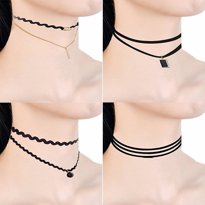 Coosmile 2016 New 10 Pieces Choker Necklace for Women Girls, Black Classic Velvet Stretch Gothic Tattoo Lace N6