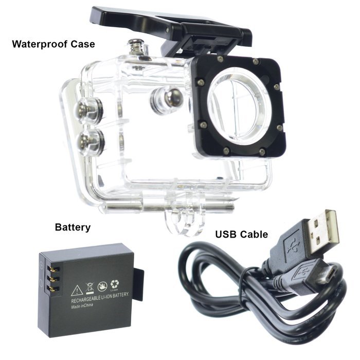GOSO Waterproof Sport Action Camera, Wi-Fi HD 1080P 12MP 170 Degree View Angle & 2.0 inch LCD with Mounting Accessories