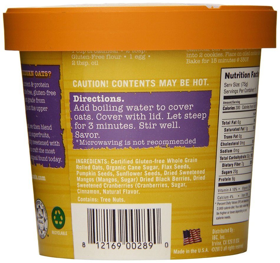 Modern Oats Apple Walnut Oatmeal, 2.6 Ounce (Pack of 12) N39