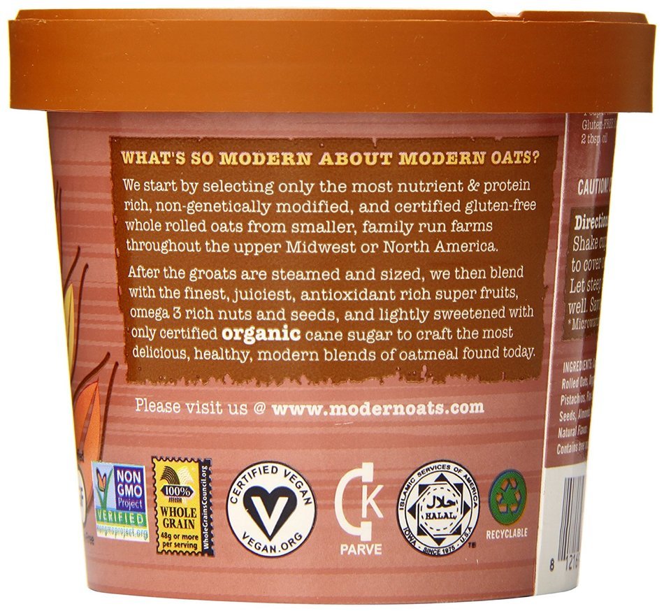 Modern Oats Apple Walnut Oatmeal, 2.6 Ounce (Pack of 12) N44