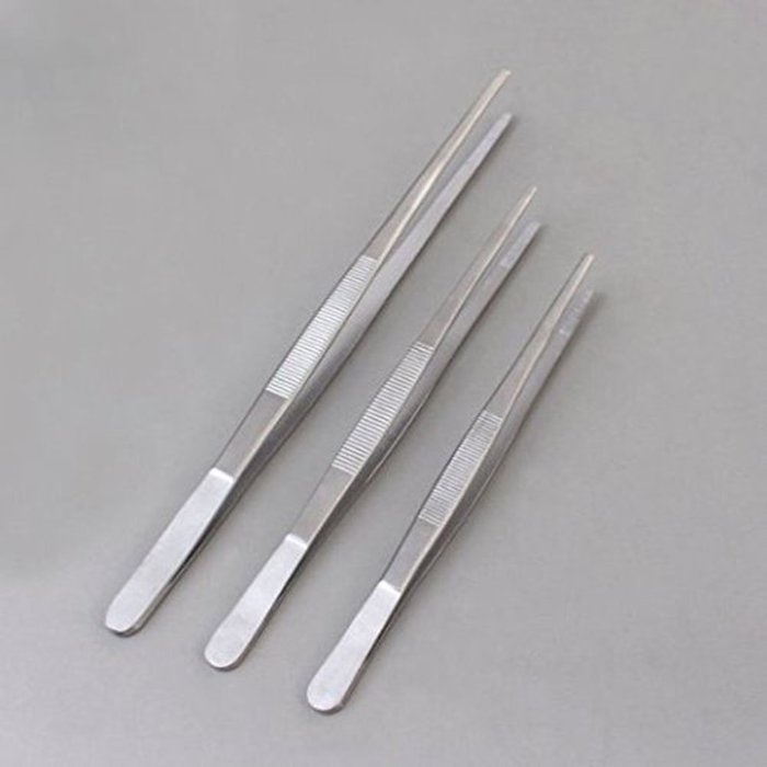 Adecco LLC 3PCS Stainless Steel Planting Tongs tweezer with precision serrated tips for surgical & sea food N3