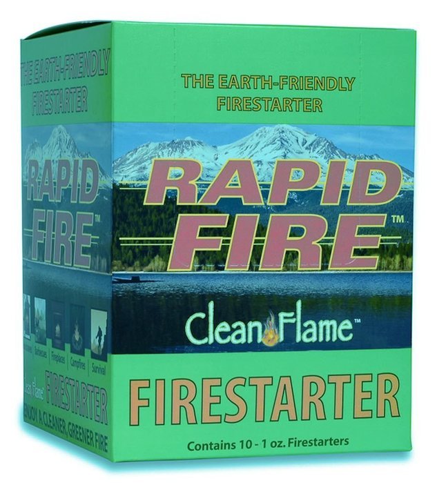 Earth-Friendly Rapid Fire Firestarter (10-Pack). Non-Toxic, Lights When Wet-for Fireplaces, Camping, and More N2