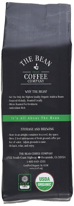 The Bean Coffee Company Il Chicco (Traditional Italian Roast), Organic Ground, 16-Ounce Bags (Pack of 2) N2