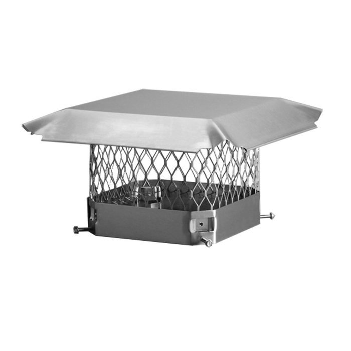 Draft King SS1111U Bolt On Stainless Steel Single Flue Chimney Cap, 11" x 11"