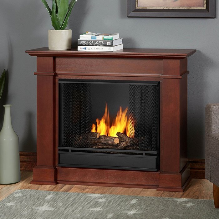 Real Flame Devin Ventless Gel Fireplace Dark Espresso N5