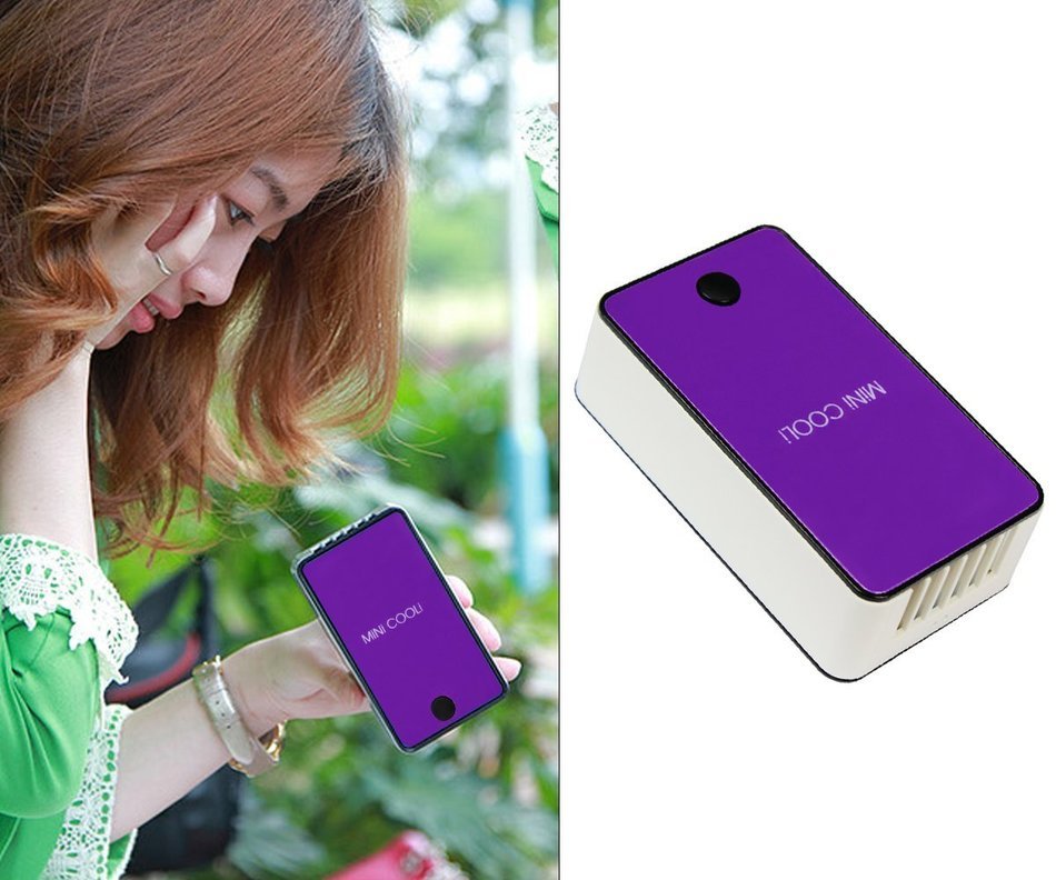ESUMIC Mini Rechargeable Cooling Fan - Purple N7