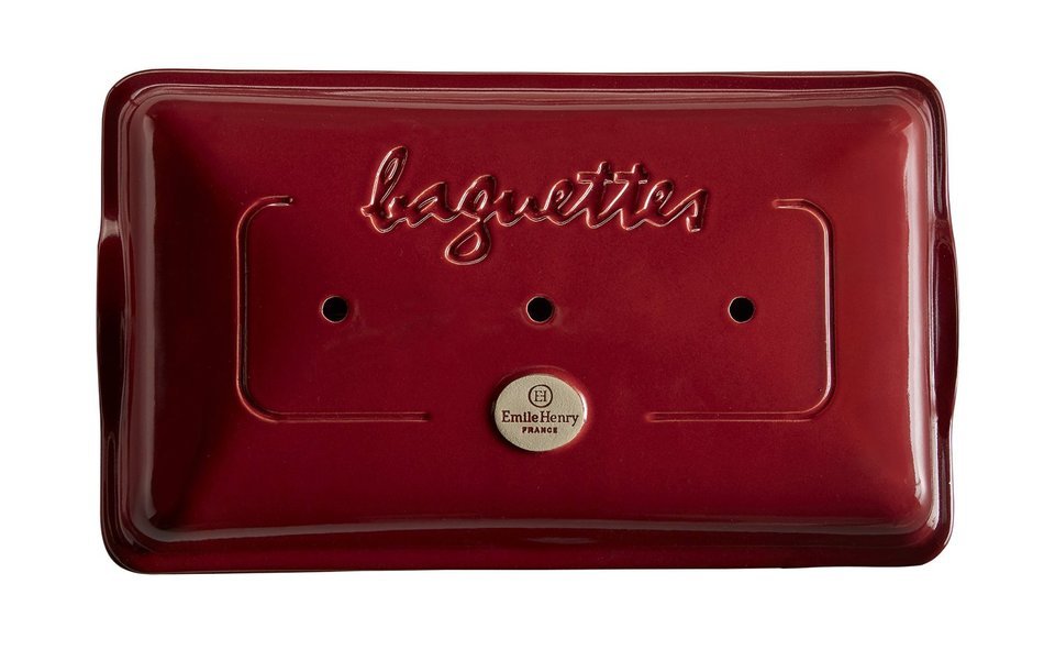 Emile Henry Made In France Flame Baguette Baker, 15.4 x 9.4", Burgundy N2