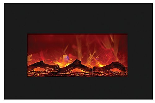 Amantii Medium Electric Fireplace Insert with Black Glass Surround - INSERT-30-4026 N2
