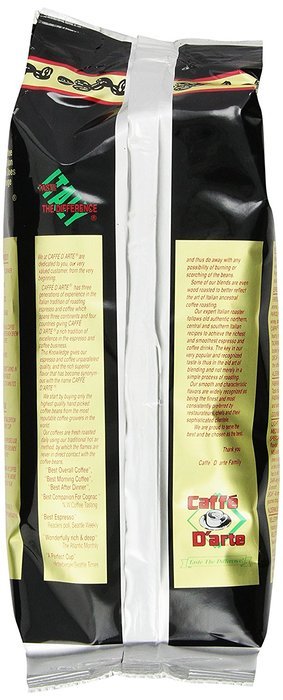 Caffe D'arte Gourmet Meaning of Life Whole Bean Coffee, 16-Ounce Foil Bags (Pack of 2) N32