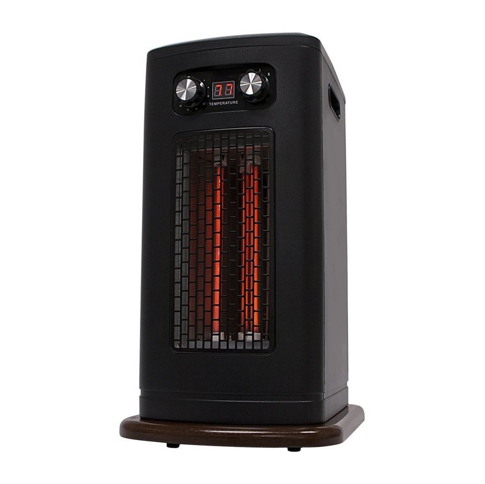 Ainfox 1500W Wooden Portable Fireplaces with 3 Infrared Quartz Tube Tower Heater Electric Free Standing N5