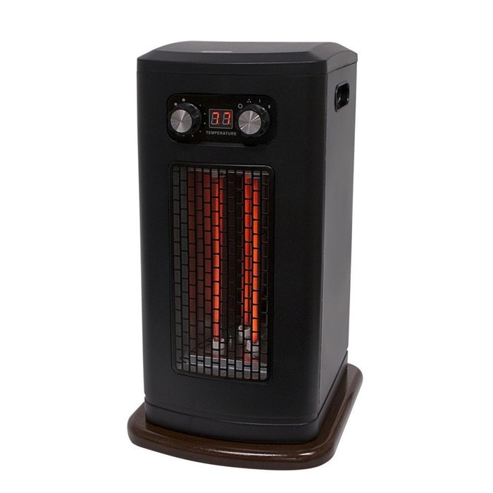 Ainfox 1500W Wooden Portable Fireplaces with 3 Infrared Quartz Tube Tower Heater Electric Free Standing N6