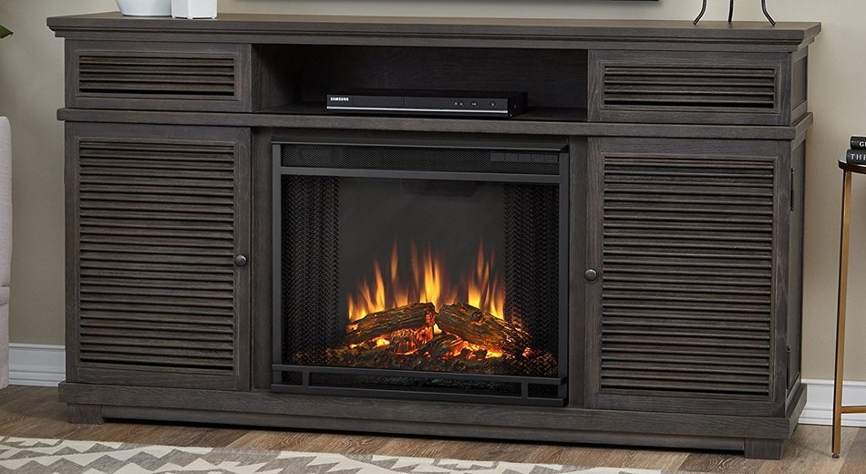 Real Flame 9110E-GRY 9110E Cavallo Electric Fireplace in Gray 9110E Cavallo Electric Fireplace N2