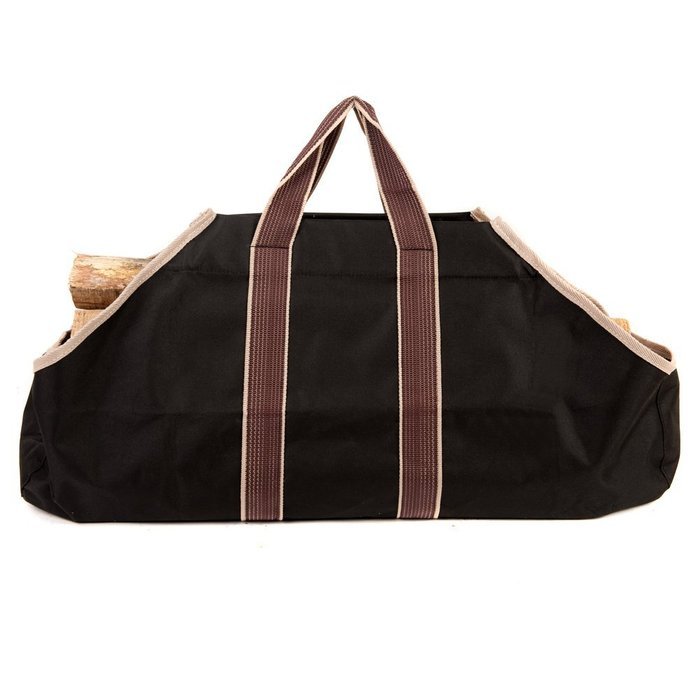 HIO Firewood Carrier, 36.5 Inch Log Tote Bags, Deluxury Fireplace Accessories, Black N5