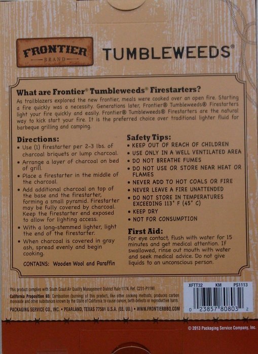 Frontier Brand Tumbleweeds Firestarters - Value Pack N3
