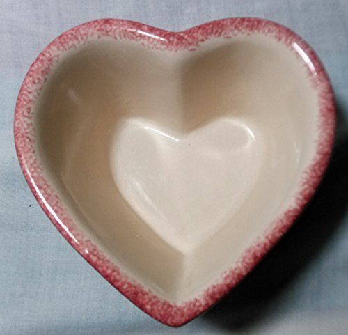 Stoneware Heart Bowl - Strawberry Design N2