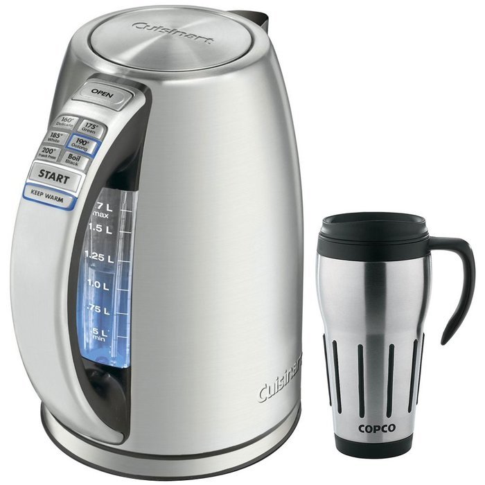 Cuisinart PerfectTemp Cordless Electric Kettle, Brushed Stainless Steel (CPK-17) with Copco Simplify 1 Quart Carafe... N4