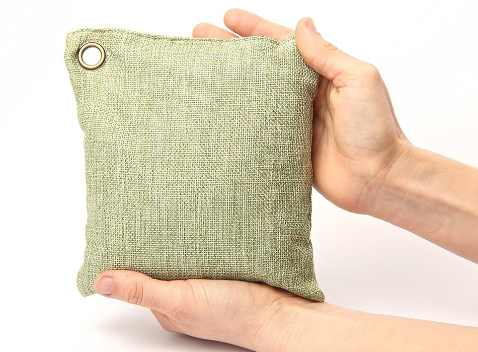 250g Natural Air Purifying Bag WayuExpress with Glass Suction Hook - Strong & Persistent Odor Remover - 100% Bamboo...