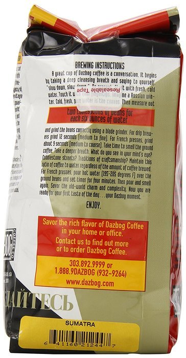 Dazbog Coffee, Sumatra Mandheling, 12 Ounce N2