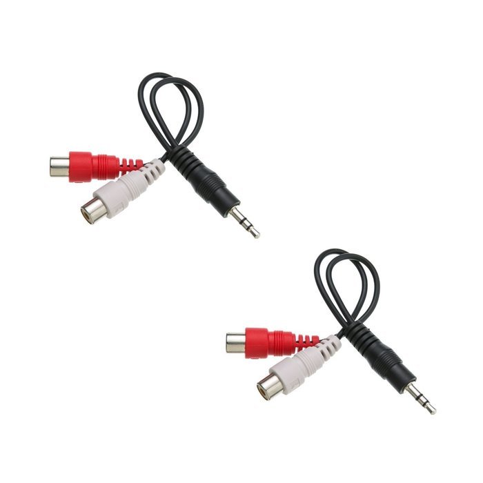 C&E CNE63417 2 x RCA Male, 1 x 3.5mm Stereo Female, Y-Cable 6-Inch Gold Plated Connector, 2-Pack N4