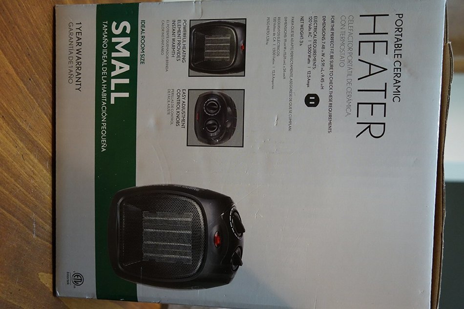 Intertek 1500 Watt Ceramic Electric Portable Heater (Black) N3