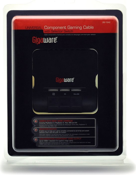 Gigaware Universal Gaming Component Cable With Switch 26-1542 N2
