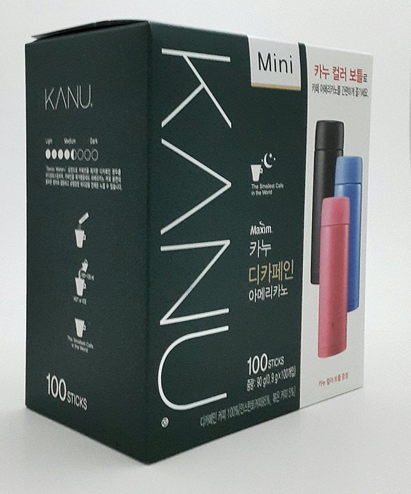 MAXIM KANU Mini Dark Roasted Instant Americano Coffee 0.9g(0.03oz) &times; 100 Sticks with Free Gift(Dark Roasted) N23