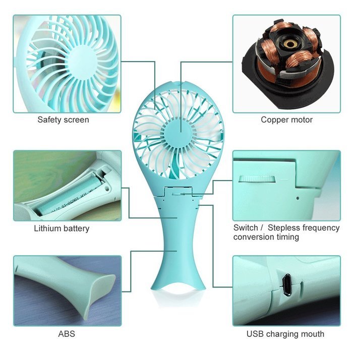 eBerry&reg; USB Fan/Desk Fan/Mini Fan/Powered Fan/Hand Held Fan/Mermaid Fan/ Portable Battery Fan/ USB Mini Foldable... N21