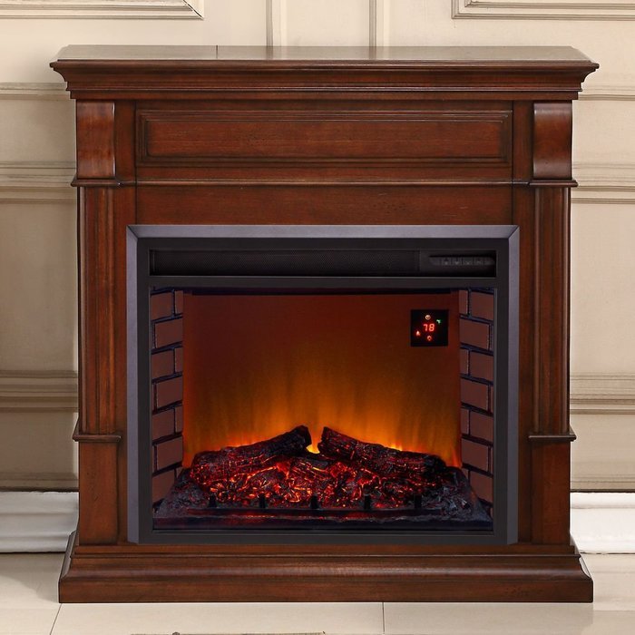 Duluth Forge Full Size Electric Fireplace - Remote Control, Auburn Cherry Finish N3