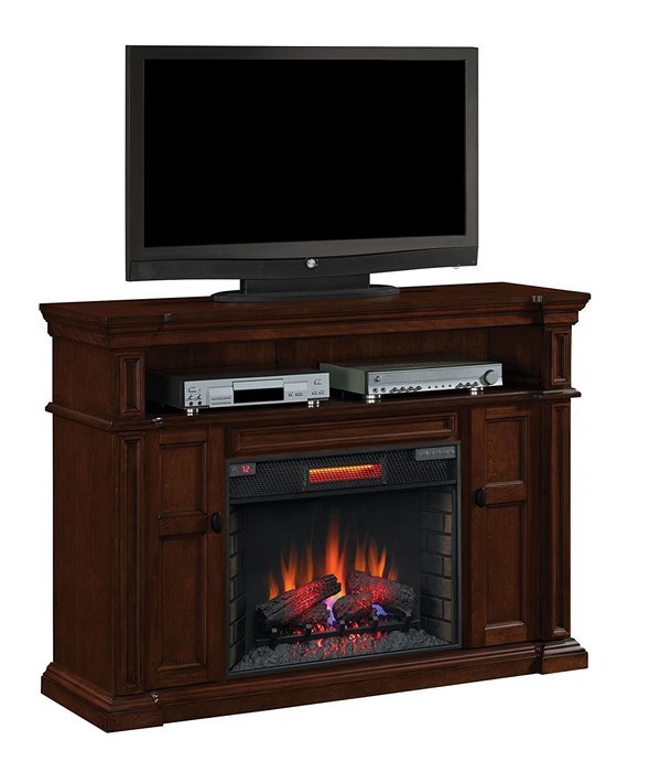 ClassicFlame 28MM4684-M313 Wyatt TV Stand for TVs up to 65", Vintage Mahogany (Electric Fireplace Insert sold...