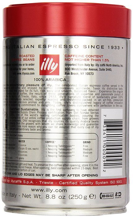 Illy Caffe Whole Bean Coffee, 8.8 oz N2