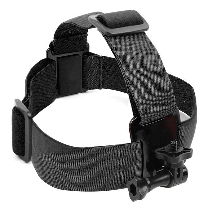 Black, Fully Adjustable Head Strap Mount With Screw Adaptor Compatible with the Vivitar DVR785HD-BLU | DVR995WHD-GRP-IT...