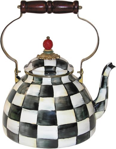 MacKenzie-Childs Courtly Check Enamel Tea Kettle 3 Quart