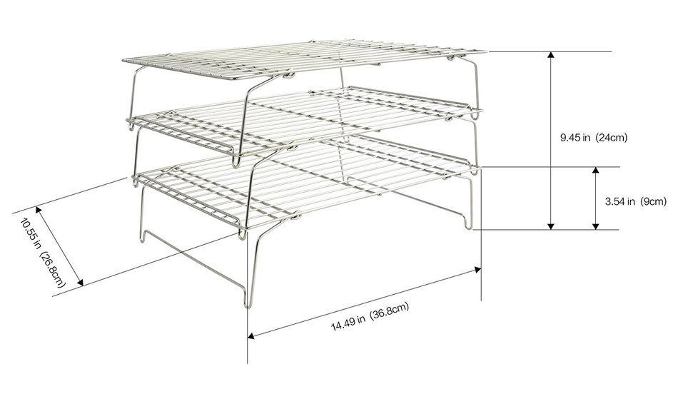 Surpahs 304 Grade Stainless Steel 3-Tier Stackable Cooling Rack Set N6
