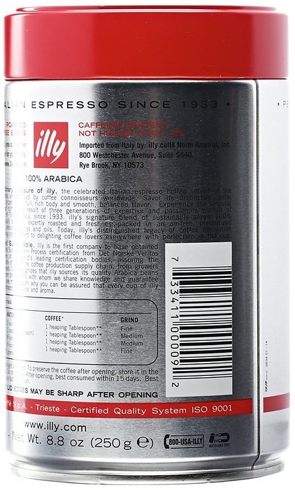 Illy Caffe Whole Bean Coffee, 8.8 oz N3